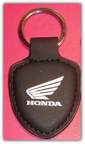 Pieni nahkainen musta Honda avaimenperä #30883