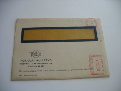 Ikkunakirjekuori Pohjola Kullervo vuodelta 1955