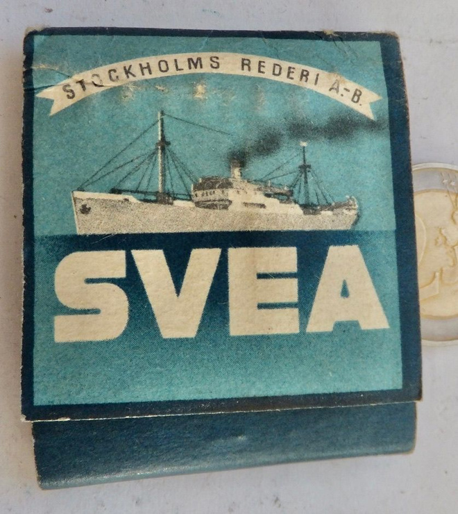 VANHA Tulitikkuvihko Tikkuineen Svea Laiva 1950