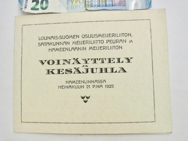 VANHA Ohjelma Voinäyttely Hämeenlinna 1925