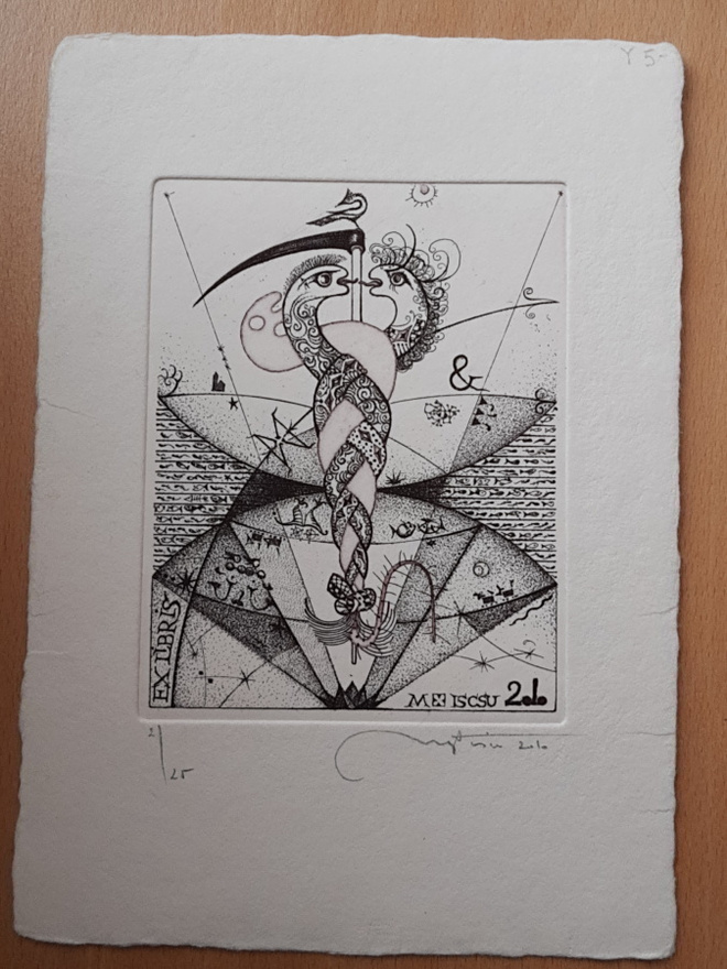 Molnar Iscsu Istvan EX LIBRIS v. 2010 viivasyövytys