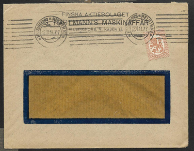 Postilähetys - Saarinen 0,50mk (LAPE 73) Helsinki 12.11.1919