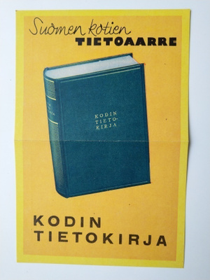 Mainoskirjanmerkki Suomen kotien tietoaarre Otava