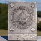Hopeavärinen merkki - 1912. Mitat - 54*39 mm. Hyväkuntoinen. - pikkukuva 1