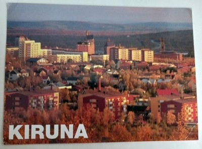 Kiiruna, taajamaa syksyn väreissä, p. 1991 Suomeen