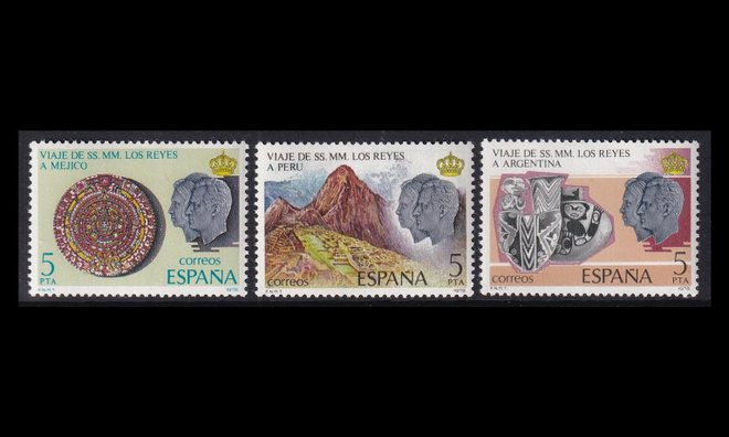 Espanja 2385-7 ** Kuningasparin vierailu Meksikossa (1978)
