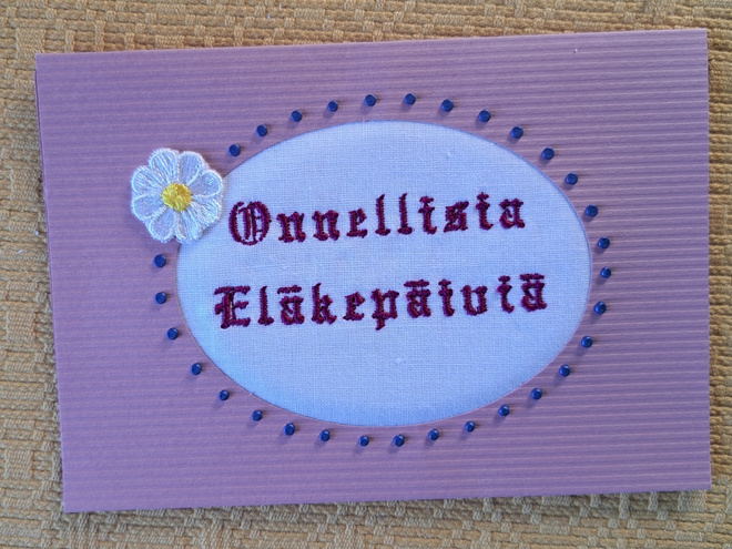 Onnittelukortti, eläkepäiville, käsintehty uusi taitekortti