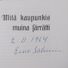 Eino Salminen : Mitä kaupunkis muina särrätti (signeerattu) - pikkukuva 3