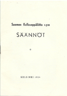 Suomen Kelloseppäliitto r.y:n Säännöt, Helsinki 1954