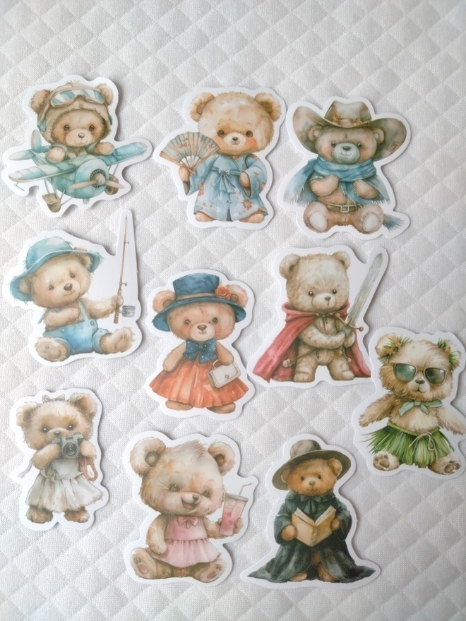 Söpöt nalle tarrat 10kpl