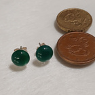 Hopea korvakorut vehreä kivi 925 - pikkukuva 3