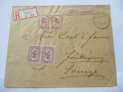 1918 Kristiinankaupunki 21.6.18 R vaasalaismerkein Ruotsiin