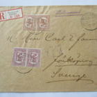 1918 Kristiinankaupunki 21.6.18 R vaasalaismerkein Ruotsiin - pikkukuva 1