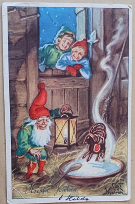 Curt Nyström: Tontulla puuroa ja pipareita, lapset, p. 1957