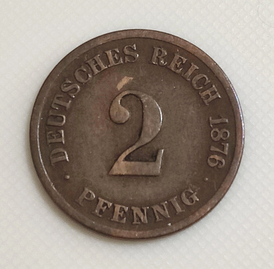 Saksa 2 Pfennig 1876C