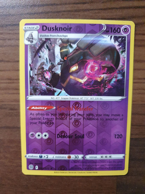 Pokemon Dusknoir 062/172 Reverse holo rare