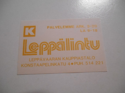 TT Etiketti K-Leppälintu Leppävaara