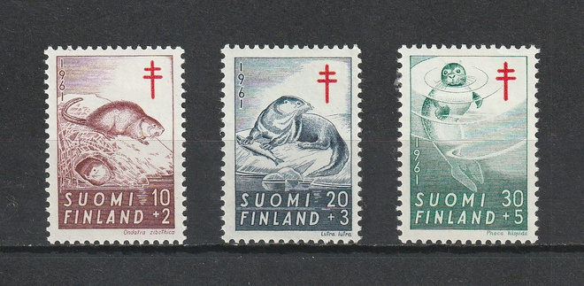 1961 Tubi-merkkisarja leimaamattomana**