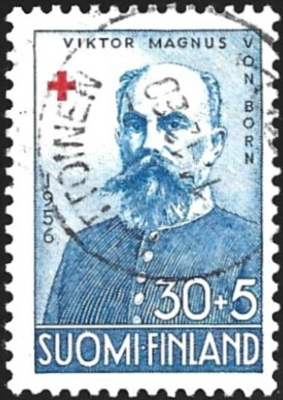 1956 Punainen Risti V.M von Born 30+5 mk leimattu LaPe 470
