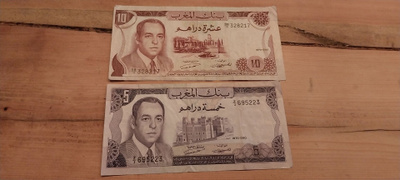 Marokko 5 ja 10 dirham 1970