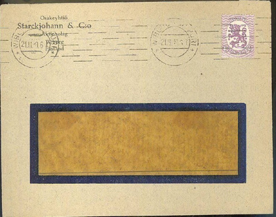 Firmakuori Starckjohann & C:o Wiborg kirje 1919