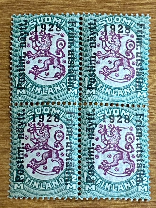 POSTIMERKKINÄYTTELY 1928 1 1/2MK NELIÖ**