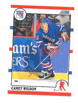 1990-91 Score #254 Carey Wilson NEw York Ranger ex- HIFK