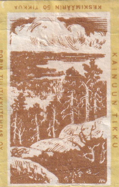 Etiketti, Vuokatti, Kainuun  tikku ,  b476