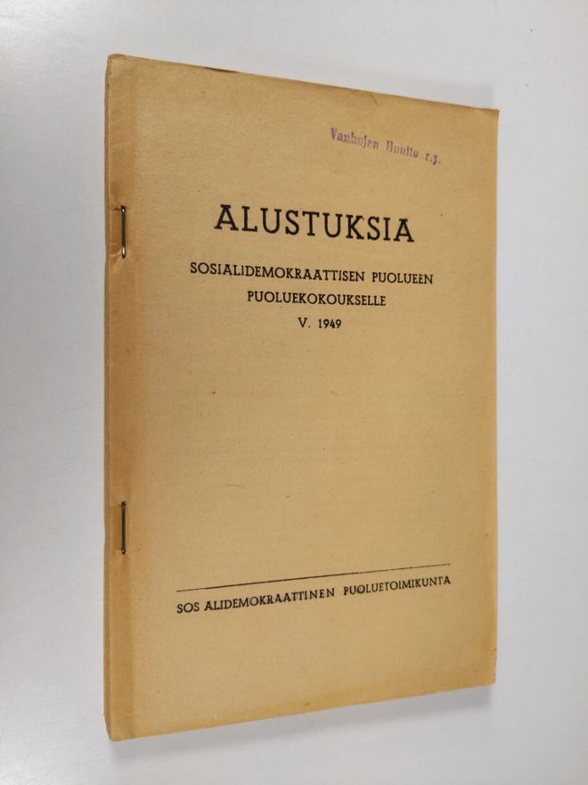 Alustuksia Sosialidemokraattisen puolueen puoluekokouksel...