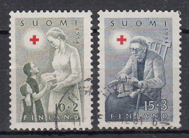 1954 Punainen Risti pyöröleimatut