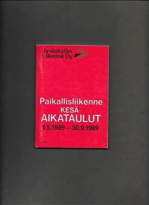 Aikataulut, Jyväskylän Liikenne, 1989