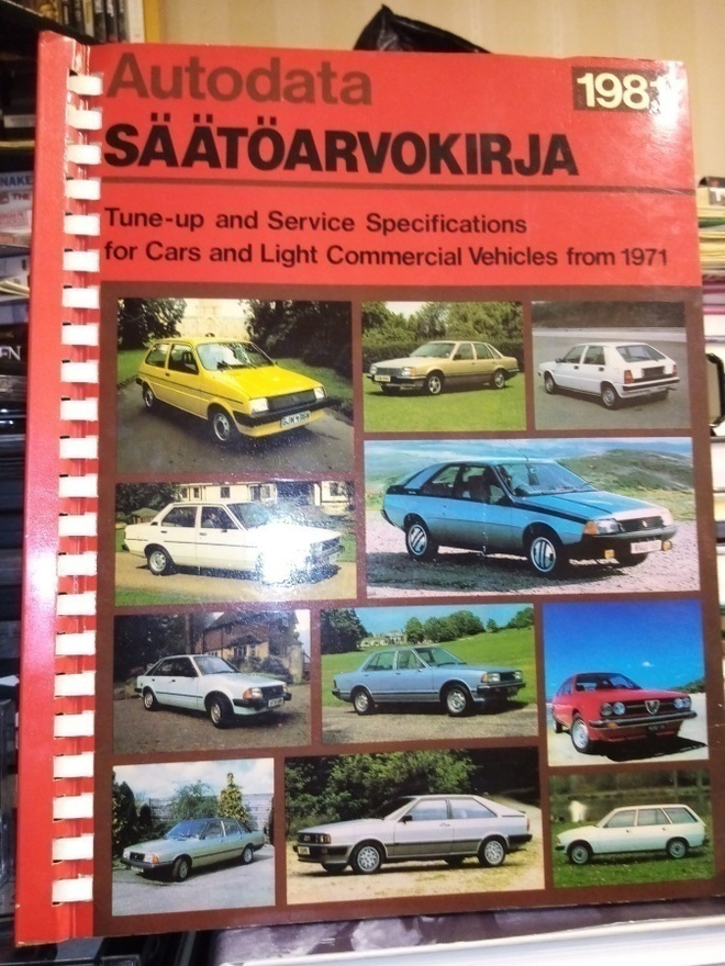 AUTODATA SÄÄTÖARVOKIRJA 1981 ( SIS POSTIKULU)