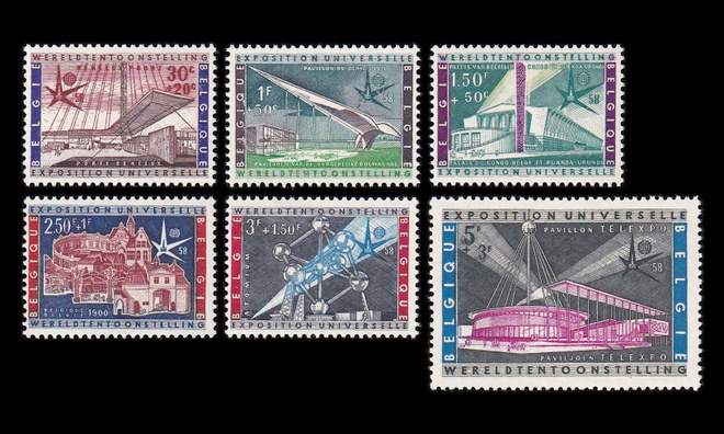 Belgia 1094-9 ** Brysselin maailmannäyttely (1958)
