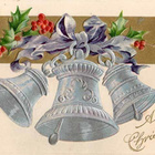 ANTIIKKIKORTTI / Hopeiset kellot ja mistelin oksia. 1900-l. - pikkukuva 1