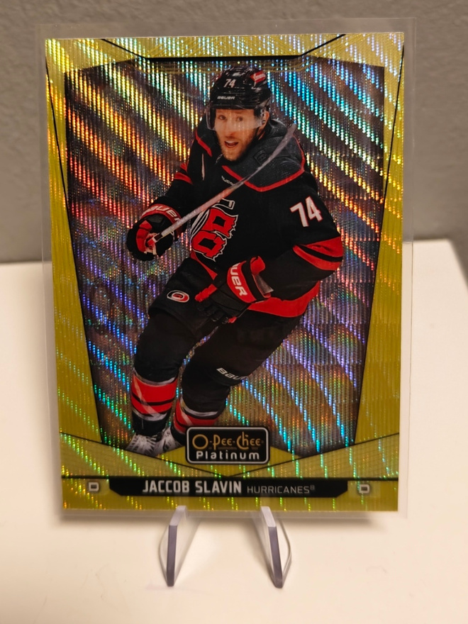 2024-25 O-Pee-Chee Platinum Jaccob Slavin #69 Neon Yellow