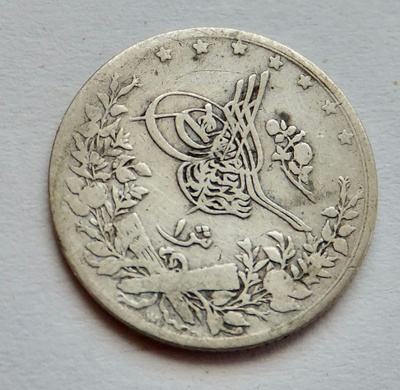 Egypti / Ottomaanien Turkki 1 Qirsh 1293 / n. 1900 Hopeaa