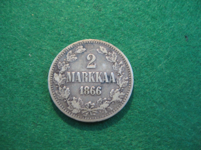 2 markkaa 1866 - hopeaa