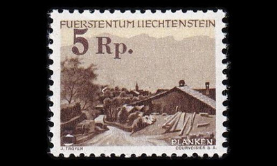Liechtenstein 267 ** Käyttösarja kylämaisemia (1949)