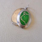Hopea emaloitu medaljonki Vintage 38mm - pikkukuva 2