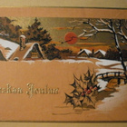 Talvinen kylä ja auringonlasku, Joulupk, p. 1929 - pikkukuva 1