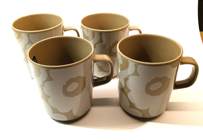 Marimekko  Unikko mukit Terra-valkoinen 4 kpl