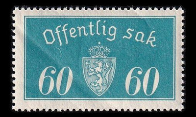 Norja 19_I * Virkamerkki 60 öre (1933)