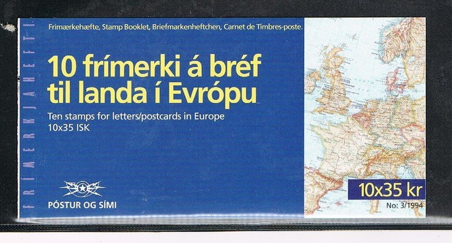 Islanti 1994 - Europa CEPT 35kr vihko  ++