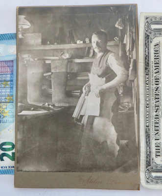 VANHA Kabinetti Valokuva Suutari? Työssään 1900-l