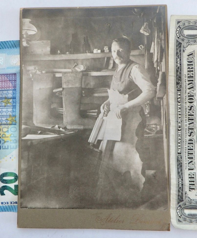 VANHA Kabinetti Valokuva Suutari? Työssään 1900-l