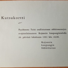 Kutsukortteja Kajaanin sähkölaitos 1961 - pikkukuva 3