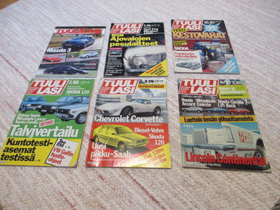 Tuulilasi lehti setti, alkaen 1977.