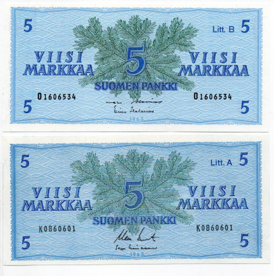 2 kpl vitosia 1963 litt A ja Litt.B