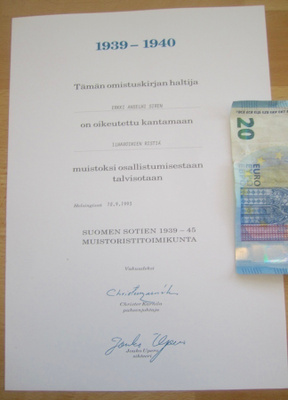 VANHA Luovari Ilmavoimien Risti Muistoristi