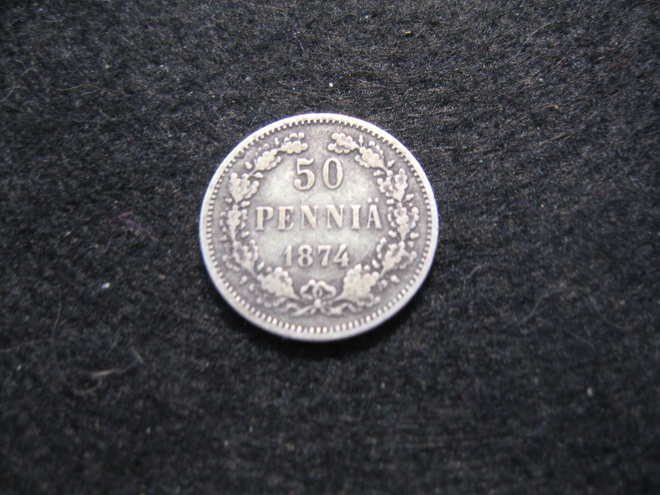50 penniä 1874 - hopeaa